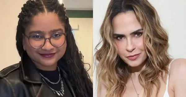 Tia Milena e Ana Paula Renault sorrindo juntas durante gravação na Globo